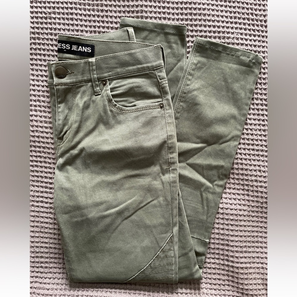 Express Jeans olive moto style legging, size 0